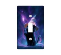 Magical Cat Plaque de protection pour interrupteur Motif ciel nocturne enchanté Plaques murales thermoplastiques Taille standard