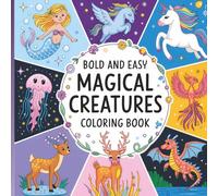 Magical Creatures Coloring Book: This coloring book features 50 simple and unique creature illustrations, perfect for young kids who love to color.