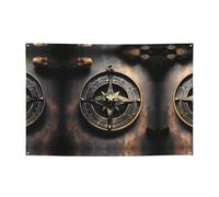 Magical Design Bannière festive avec boussole runes nordiques 119,4 x 180,3 cm pour Noël, fêtes nocturnes, réunions d'amis