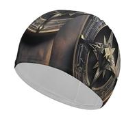 Magical Design Bonnet de bain confortable avec runes nordiques et boussole pour réduire la traînée et protéger les cheveux - Bonnet de bain élastique doux et durable pour garder la coiffure inchangée