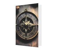 Magical Design Carte de vœux avec boussole runes nordiques 10,2 x 15,2 cm, enveloppe en forme de cœur, convient pour toutes les occasions.