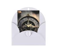 Magical Design Carte de vœux avec boussole runes nordiques 10,2 x 15,2 cm, enveloppe en forme de cœur, convient pour toutes les occasions.