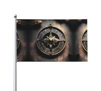 Magical Design Drapeau boussole runes nordiques. Drapeau de jardin extérieur 0,9 x 1,5 m, bannière en polyester imprimé vif, facile à accrocher pour terrasse, fête, camping