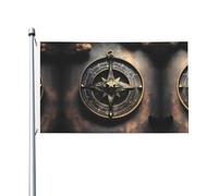 Magical Design Drapeau de célébration d'extérieur imprimé boussole runes nordiques (91,4 x 152,4 cm) - Idéal pour jardin, cour et décorations de vacances
