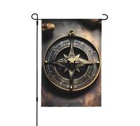 Magical Design Drapeau de jardin double face imprimé runes nordiques boussole - Bannière de vacances à suspendre pour décoration de cour 31,8 x 45,7 cm