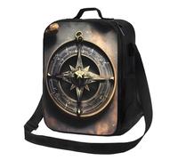 Magical Design Sac à déjeuner isotherme avec boussole et runes nordiques pour homme et femme - Sac fourre-tout isotherme étanche réutilisable avec bandoulière réglable pour le travail et les voyages