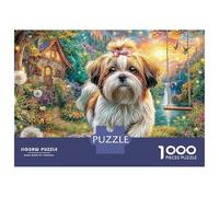 Magical Dog Garden Puzzles 1000 Pièces pour Adultes Puzzles pour Adultes Renard de la Forêt 1000 Pièces Puzzle Jeux Éducatifs Classiques Belle Décoration Puzzle Défi et Casse-tête