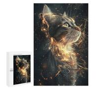 Magical Fire Cat Artwork Puzzle 1000 Pièces Educa Jouet en Bois Cadeau Unique Décoration Intérieure Jeu Éducatif Challenge Toy Adultes Et Enfants À Partir De 14 Ans 1000 PCS