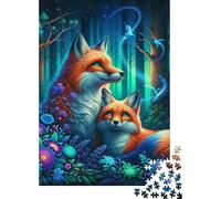 Magical Forest Foxes Puzzle 1000 Pièces Cadeau Unique Jeu Éducatif Défi Jouet À De Qualité Supérieure Peinture Art pour Adultes Et Enfants 70x50cm/1000pcs