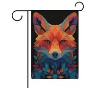 Magical Fox Drapeau de jardin moderne en toile de jute double face 32 x 47 cm
