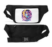 Magical Girl Holding Glowing Moon Orb Sac banane unisexe Noir