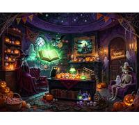 Magical Halloween Jigsaw Puzzle 1000 pièces Adulte | Conseils sur les lettres du dos/sections A-D, grand poster, taille 70 × 50 cm, sans poussière, cadeau puzzle d'Halloween