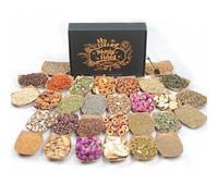 Magical Herbal Kit - 30 herbes séchées dans des sacs étiquetés, cuillère en cristal pour rituels wiccans, nettoyage énergétique, moulage de sorts, guérison spirituelle, pots de sorts, fabrication de