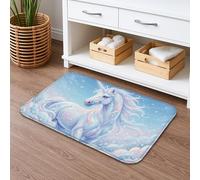 Magical Horse Dream Tapis de bain à séchage rapide antidérapant et décoratif en flanelle lavable pour salle de bains et toilettes 40,6 x 61 cm