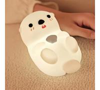 magical JD Veilleuse en forme de loutre mignonne pour chambre d'enfant, veilleuse en silicone pour chambre d'enfant, lampe de nuit tactile en forme de loutre de mer, lampe de chevet rechargeable par