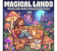 Magical Lands Cute and Cozy Coloring Book: Bold and Easy Designs of Fantasy Homes, Fuzzy Animal Friends, and Little Moments for Relaxation and Stress Relief for Adults and Teens