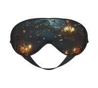 Magical Library Masque de sommeil papillon double face pour homme et femme - Occultant pour dormir et voyager