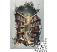 Magical Library Puzzle 1000 Pièce Puzzle Impossible Moderne Art Mural Cadeau Unique Home Decor Adulte Puzzle Adultes 1000pcs (75x50cm)