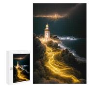 Magical Lighthouse Glowing Path : Cadeau Puzzle du Nouvel an, 1000 PCS Jeu D’Assemblage en Bois, pour Un Loisir Créatif en Intérieur