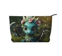 Magical Little Menglong Trousse de toilette de voyage imperméable en velours côtelé imprimé Grande capacité, Noir , Taille unique