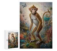 Magical Monkey Safari Puzzle-Image en Bois, 300 PCS - Idée Cadeau Festive, pour Un Loisir Créatif en Intérieur