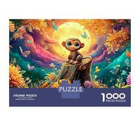 Magical Monkeys 1000 Pièces Magicien dans Le Jardin Psychédélique Puzzle Défi Éducatif Décoration De La Maison Collection Spéciale Adultes Et Enfants À Partir De 14 Ans 52x38cm/1000pcs
