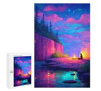 Magical Night Campfire Scene - Puzzle Décoratif, 1000 PCS, Cadeau du Nouvel an - pour Un Loisir Créatif