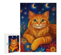 Magical Night Cat Art Print Puzzle 1000 Pièces Educa Jouet en Bois Cadeau Unique Décoration Intérieure Jeu Éducatif Challenge Toy Adultes Et Enfants À Partir De 14 Ans 500 PCS