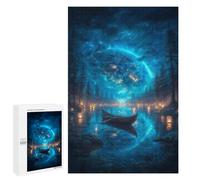 Magical Night Forest Scene : Cadeau Puzzle du Nouvel an, 1000 PCS Jeu D’Assemblage en Bois, pour Un Loisir Créatif en Intérieur