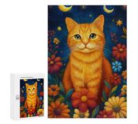 Magical Night Garden Cat -1 Puzzle 1000 Pièces Educa Jouet en Bois Cadeau Unique Décoration Intérieure Jeu Éducatif Challenge Toy Adultes Et Enfants À Partir De 14 Ans 300 PCS