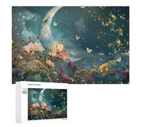 Magical Night Garden with Crescent Moon - Puzzle De Table pour Adultes, 1000 PCS, Décoration Intérieure De Saison, pour Un Loisir Créatif en Intérieur