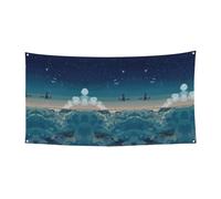 Magical Nights Printing Bannière de fête de vacances avec métal, panneau à suspendre pour intérieur et extérieur, œillets, 1 paquet