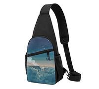 Magical Nights Sac de poitrine tactique imprimé Sac de poitrine Sac de course Sac banane Cyclisme Noir Taille unique, multicolore, Taille unique, Sacs à dos Sling