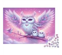 Magical Owl Family Recycled Board Puzzle: Winged Owl with Babies for Adults and Kids Age 12 Years Great Gift 38x26cm/1000pcs