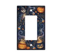 Magical Owl Wizard Halloween Single Rocker Light Switch Cover | Magicien hibou magique, Jack-o'-lanternes, bouteilles de potion, thème fantaisie fantaisie, décoration saisonnière d'automne