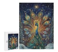 Magical Peacock Forest Scene Puzzle 1000 Pièces Educa Jouet en Bois Cadeau Unique Décoration Intérieure Jeu Éducatif Challenge Toy Adultes Et Enfants À Partir De 14 Ans 500 PCS