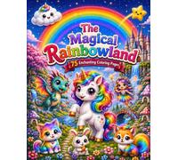 Magical Rainbow Land: 75 Cute Fantasy Coloring Pages for Kids Ages 3-10 Featuring Unicorns, Dragons, Fairies, Bunnies, Cats and More