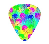 Magical-Sea-Fish-Abstract Lot de 12 médiators avec 3 épaisseurs et boîte de rangement, médiators en ABS pour guitare basse électrique