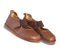 Magical Shoes Chaussures pieds nus pour filles, chaussures pour enfants, chaussures ballerines en cuir, chaussures pour fille élégantes et douces, chaussures de princesse, Gloria, chocolat, 22 EU
