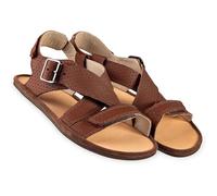Magical Shoes Sandales pieds nus pour femme avec lanières, sandales d'été en cuir, sandales pieds nus pour femme, sandales pour femme, sandales à talon zéro, fabriquées dans l'UE, Chocolat à pois, 39