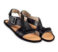 Magical Shoes Sandales pieds nus pour femme avec lanières, sandales d'été en cuir, sandales pieds nus pour femme, sandales pour femme, sandales à talon zéro, fabriquées dans l'UE, Noir , 47 EU Large