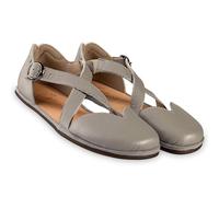 Magical Shoes Sandales pieds nus pour femme avec lanières, sandales d'été en cuir, sandales pieds nus pour femme, sandales pour femme, sandales à talon zéro, fabriquées dans l'UE, gris, 42 EU Large