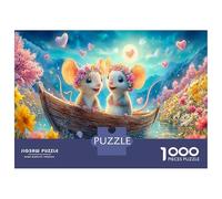 Magical Souris 1000 Pièce Souris naviguant en Bateau au crépuscule Stock De Cartes Premium Jeu De Puzzle Défi Éducatif Pack De Valeur Joyeux Cadeau 38x26cm/1000pcs