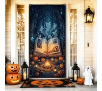 Magical Spellbook Forest Scene Halloween Couvre porte 91,4 x 182,9 cm