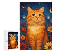 Magical Starry Night Cat Art Print Puzzle 1000 Pièces Educa Jouet en Bois Cadeau Unique Décoration Intérieure Jeu Éducatif Challenge Toy Adultes Et Enfants À Partir De 14 Ans 1000 PCS