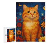 Magical Starry Night Cat Art Print Puzzle 1000 Pièces Educa Jouet en Bois Cadeau Unique Décoration Intérieure Jeu Éducatif Challenge Toy Adultes Et Enfants À Partir De 14 Ans 500 PCS