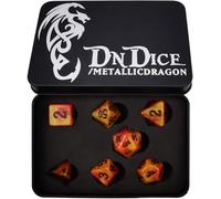 Magical Stone Dice Set Series,7pcs Polyhedral RPG Dice Set Aura Stone,Black Tinbox Packing