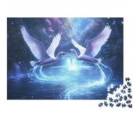 Magical Swan Flight Puzzle 1000 Pieces Cadeau Unique Jeu Éducatif Défi Jouet À De Qualité Supérieure Peinture Art pour Adultes Et Enfants À Partir De 12 Ans 38x26cm/1000pcs
