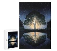 Magical Tree Reflection Night Sky Puzzle 1000 Pièces Educa Jouet en Bois Cadeau Unique Décoration Intérieure Jeu Éducatif Challenge Toy Adultes Et Enfants À Partir De 14 Ans 1000 PCS