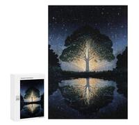 Magical Tree Reflection Night Sky Puzzle 1000 Pièces Educa Jouet en Bois Cadeau Unique Décoration Intérieure Jeu Éducatif Challenge Toy Adultes Et Enfants À Partir De 14 Ans 300 PCS